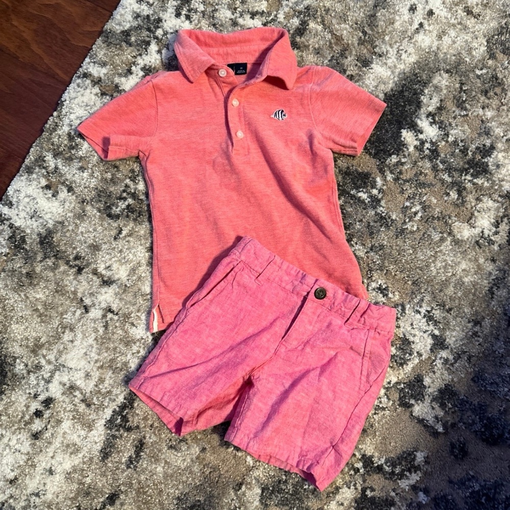 Janie and Jack Red Polo Matching Set Vibrant Summer Style